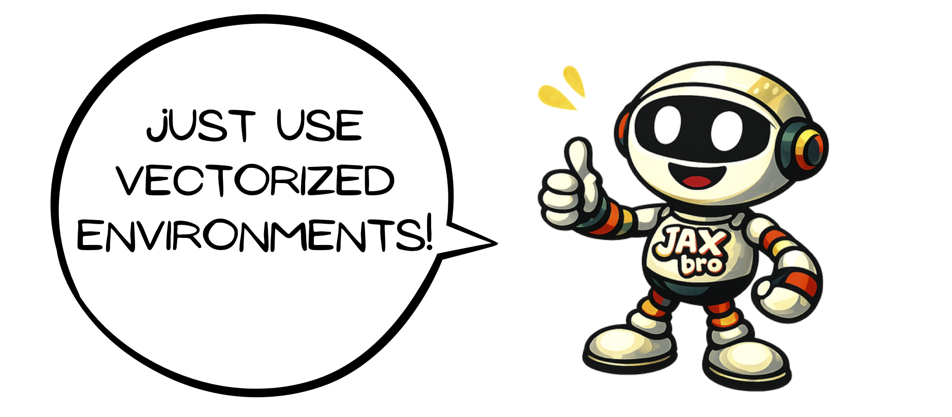 _Using many vectorized JAX environments with shorter rollouts gives much better state coverage while staying on-policy._